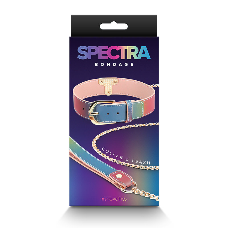 NS Novelties Spectra Bondage: Rainbow Collar & Leash