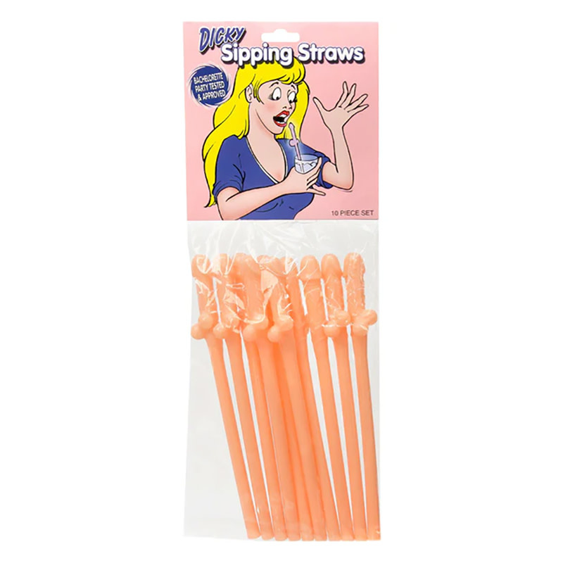 BMS Enterprises Dicky Sipping Straws (Light Flesh Coloured)