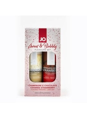 System JO Jo Flavoured Lubricant Set: Champagne & Chocolate Covered Strawberry 2 oz