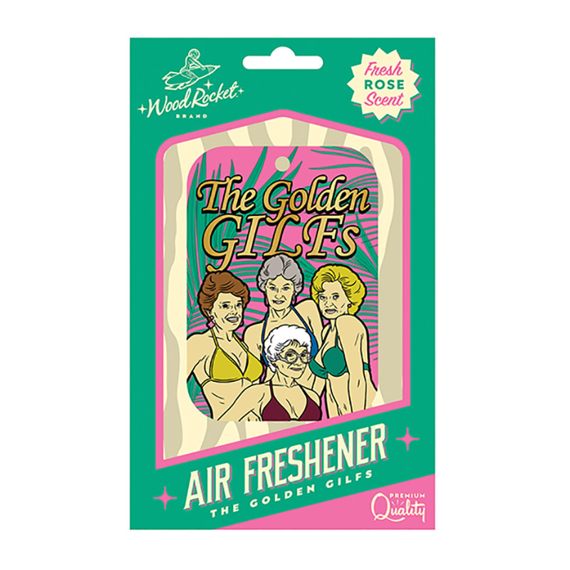 Wood Rocket Air Freshener: Golden GILFs (Rose Scent)