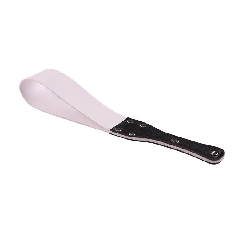 Premium Products PU Leather Spanking Paddle: White and Black