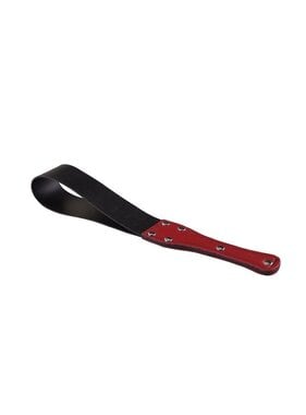 Premium Products PU Leather Spanking Paddle: Black and Red