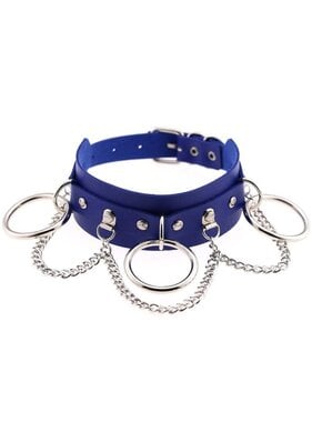 Premium Products Ciaran Collar with Chains and O-Rings (Blue)