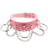 Premium Products Ciaran Collar with Chains and O-Rings (Pink)