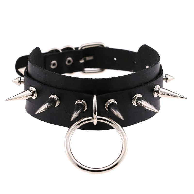 Premium Products Tashia Spiked Collar with O-Ring (Black)