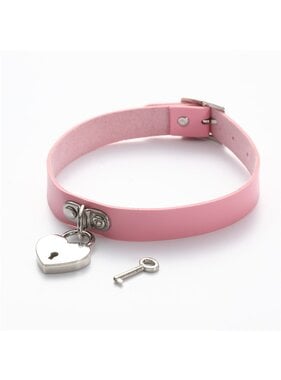 Premium Products Sweet Heart Lockable Collar (Pink)