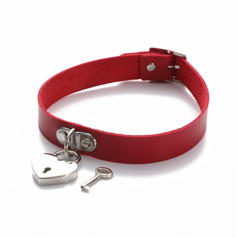 Premium Products Sweet Heart Lockable Collar (Red)