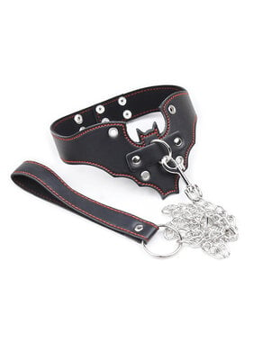 Premium Products Black Bat Collar with Leash