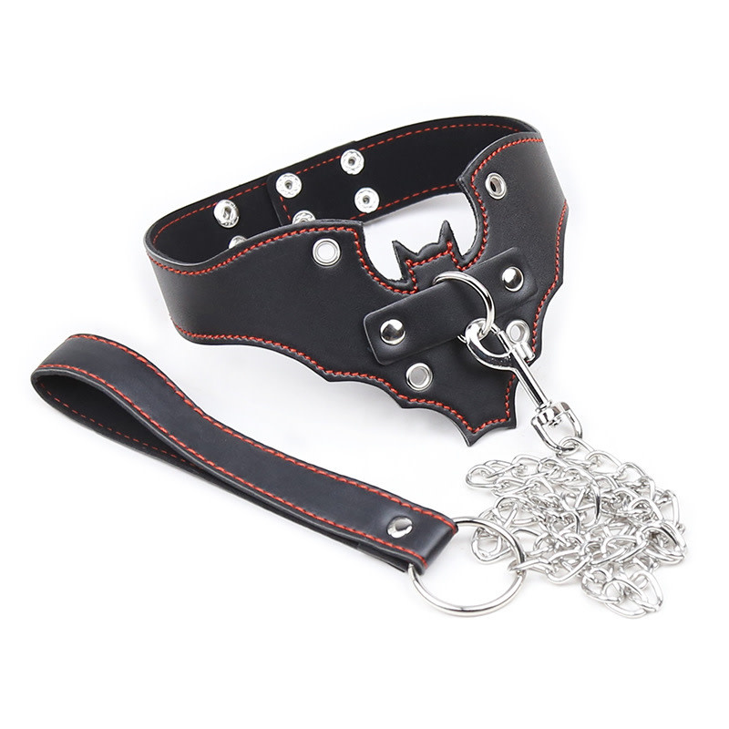 Premium Products Black Bat Collar with Leash