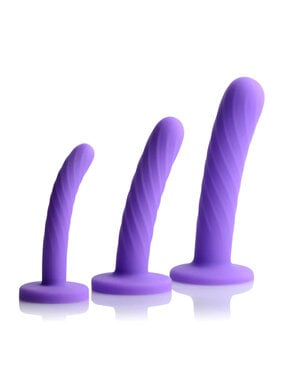 XR Brands Strap U Tri-Play Purple Silicone Dildo (Set of 3)