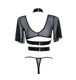 Allure Leather Adore Dreamer Sheer Mesh Strappy Top Set (One Size)