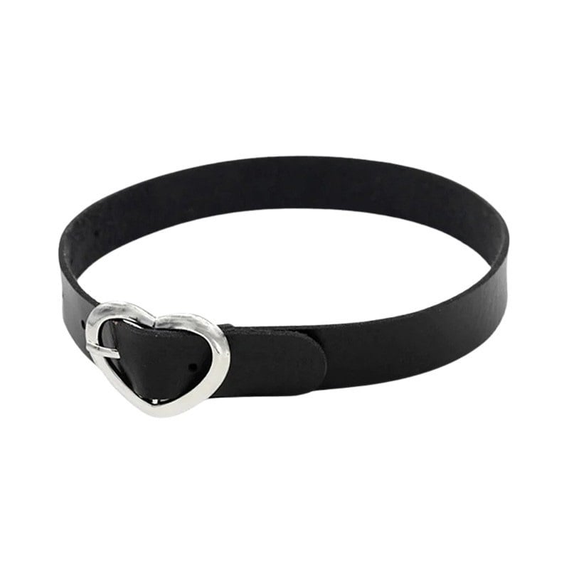 Premium Products Heart Belt Style Choker Necklace (Black)