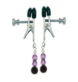 Spartacus Spartacus Nipple Clamps with Purple Colored Beads