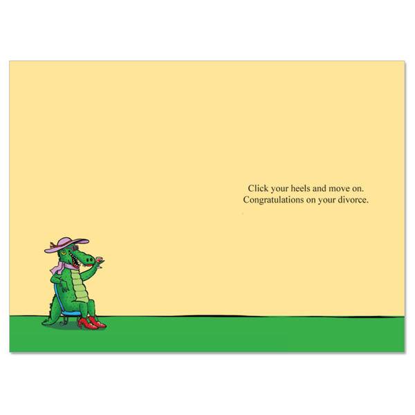 Noble Works Cards (Greeting Card) Alligator's Husband Divorce Card