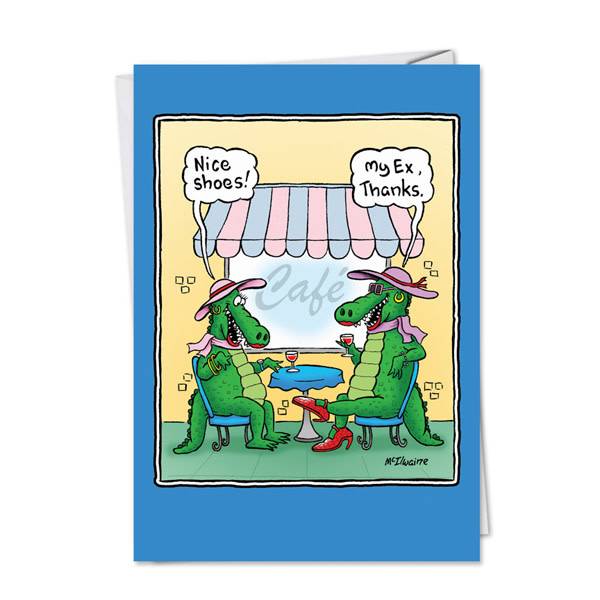 Noble Works Cards (Greeting Card) Alligator's Husband Divorce Card