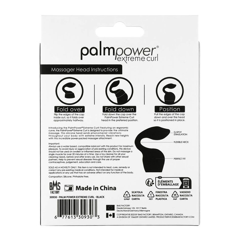 BMS Enterprises PalmPower Extreme Curl Silicone Massage Head (Black)