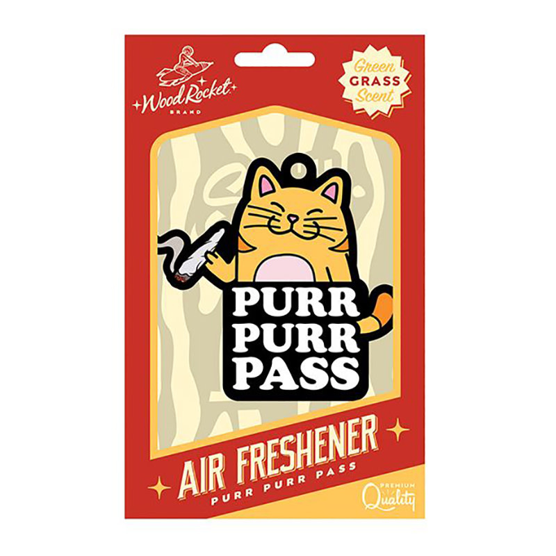 Wood Rocket Air Freshener: Purr Purr Pass (Green Grass Scent)