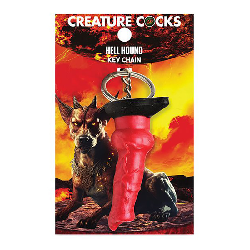 XR Brands Creature Cocks Silicone Key Chain: Hell-Hound