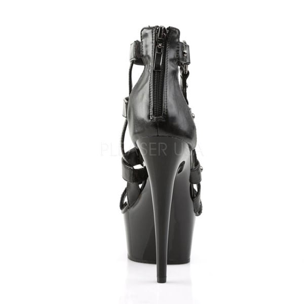 Pleaser USA DELIGHT-682 Cage Sandal w/ Metal Studs Detail (Size 5)