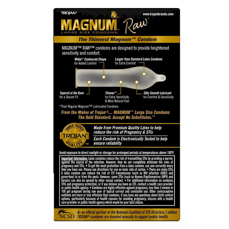 Trojan Condoms Trojan Magnum Raw Condoms 10 Pack