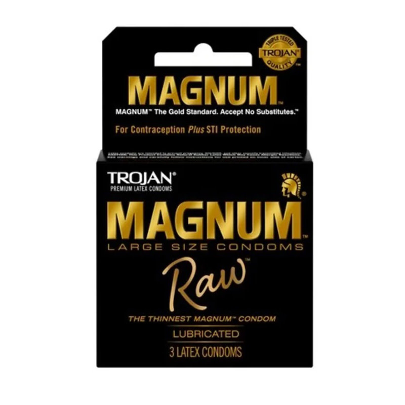 Trojan Condoms Trojan Magnum Raw Condoms 3 Pack