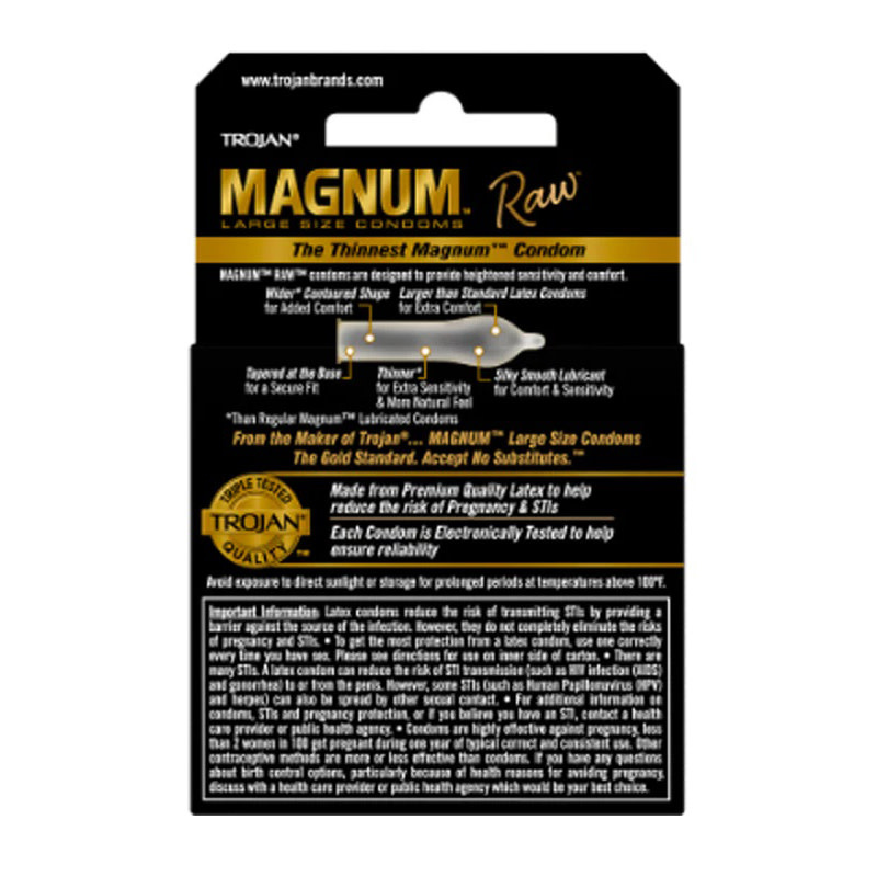 Trojan Condoms Trojan Magnum Raw Condoms 3 Pack