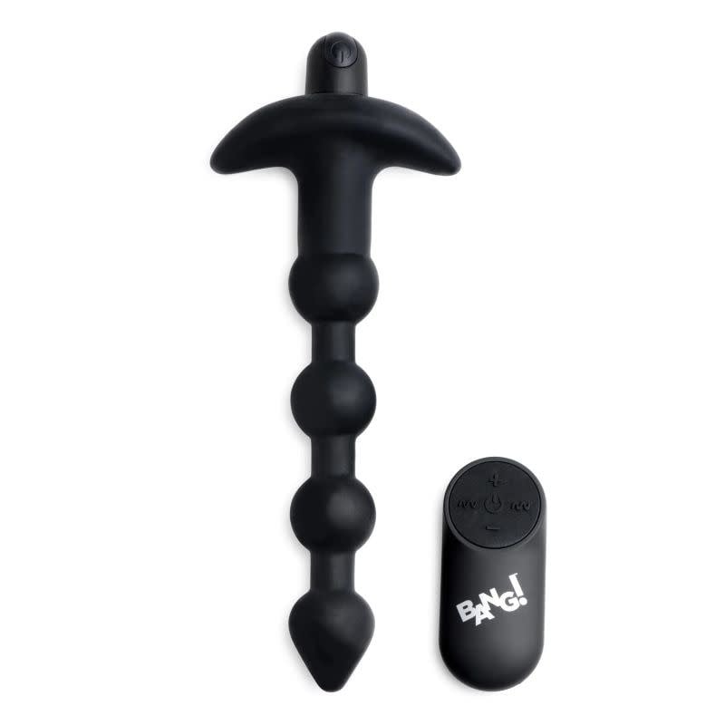XR Brands Bang! Vibrating Anal Beads (Black)