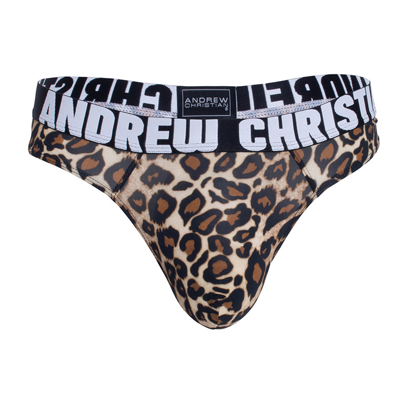 Andrew Christian Menswear Leopard Thong w/ Almost Naked