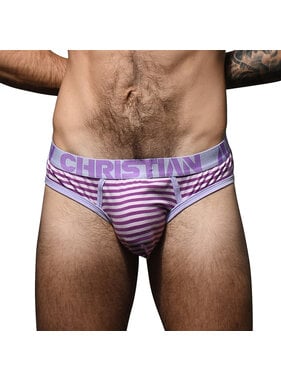 Andrew Christian Menswear Lavender Stripe Brief w/ Almost Naked