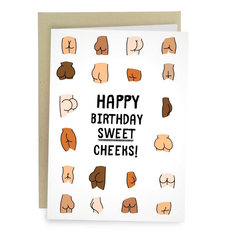 Sleazy Greetings Greeting Card: Sweet Cheeks