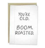 Sleazy Greetings Greeting Card: You're Old. Boom. Roasted.