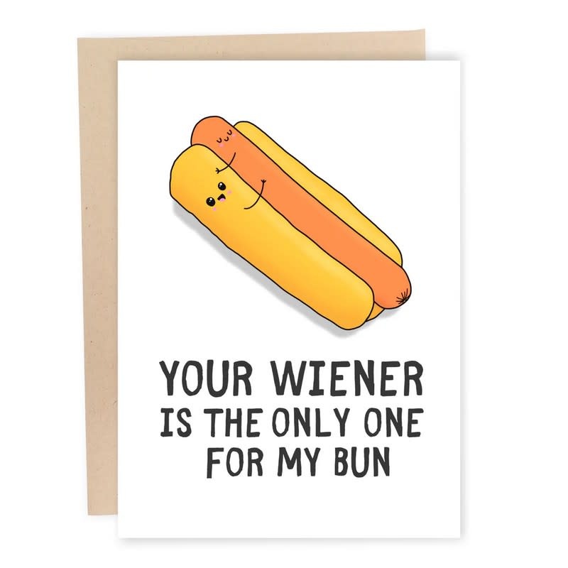 Sleazy Greetings Greeting Card: Wiener In My Bun