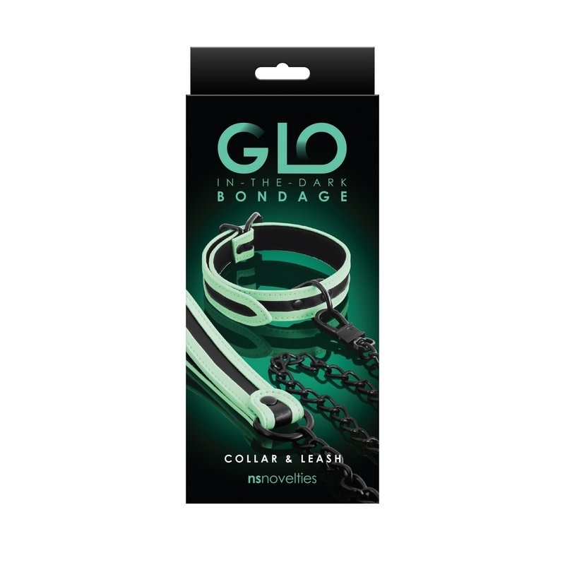 NS Novelties GLO Bondage Collar & Leash (Glow in the Dark)