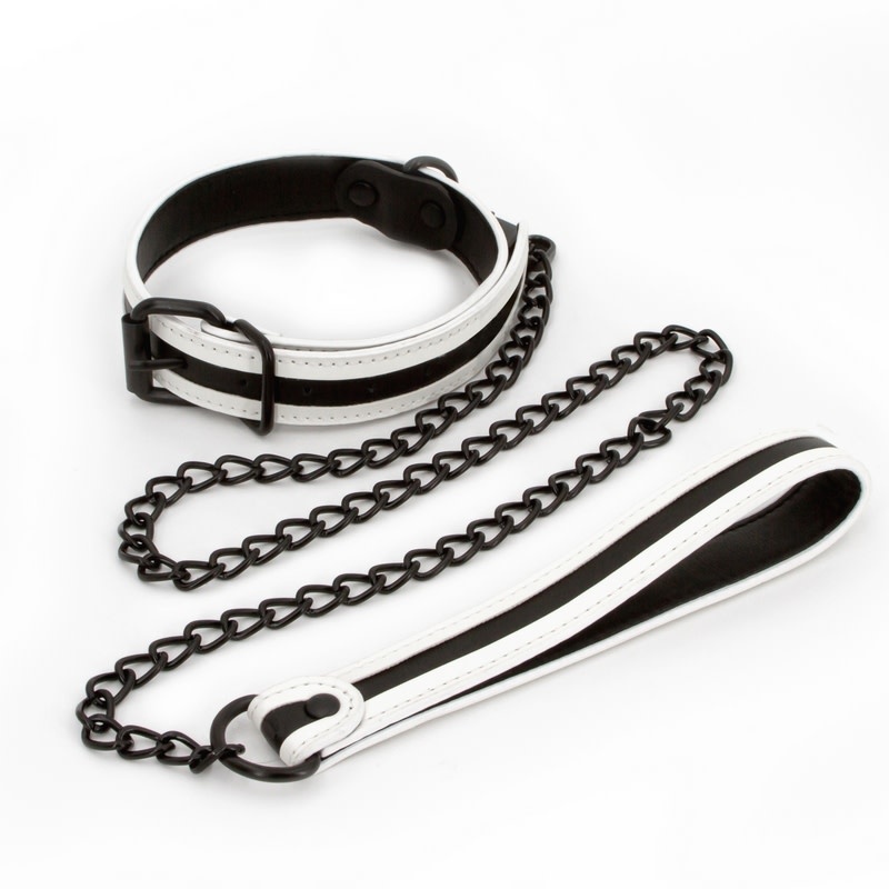 NS Novelties GLO Bondage Collar & Leash (Glow in the Dark)