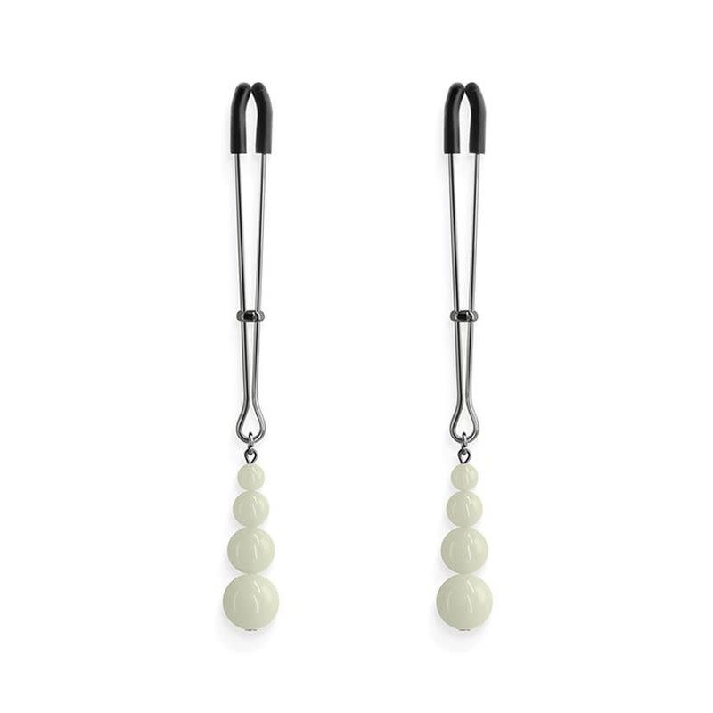 NS Novelties Bound G2 Glow in the Dark Nipple Clamps (Gunmetal)