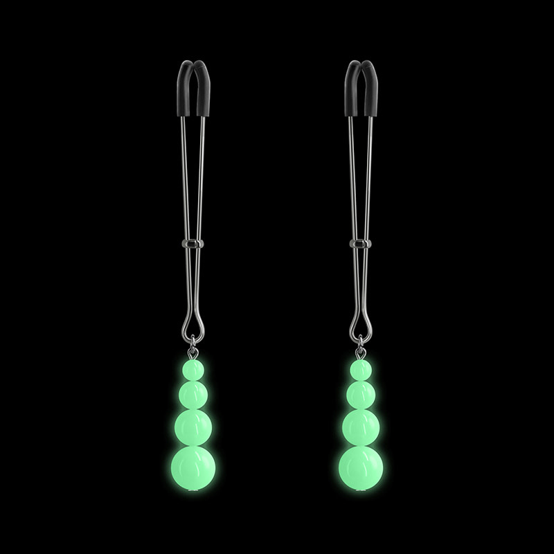 NS Novelties Bound G2 Glow in the Dark Nipple Clamps (Gunmetal)