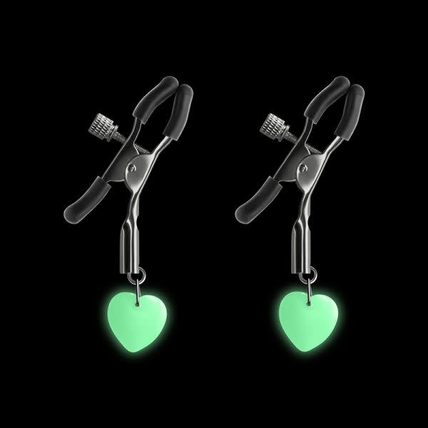 NS Novelties Bound G3 Glow in the Dark Nipple Clamps (Gunmetal)