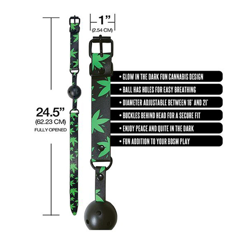 Global Novelties LLC Stoner Vibes: Glow in the Dark Breathable Ball Gag