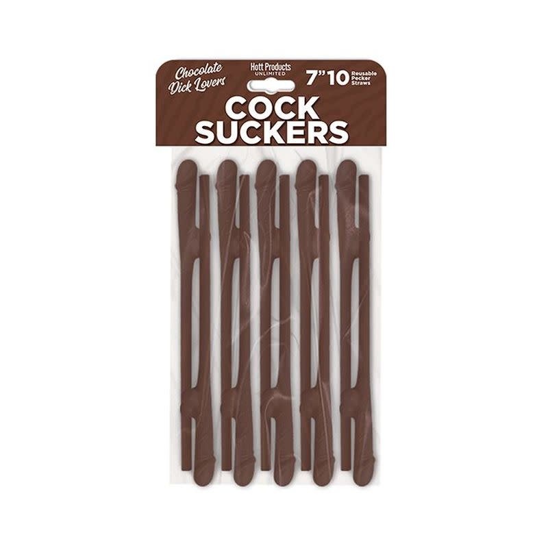 Hott Products Cock Suckers Pecker Straws: Chocolate Lovers (Pack of 10)