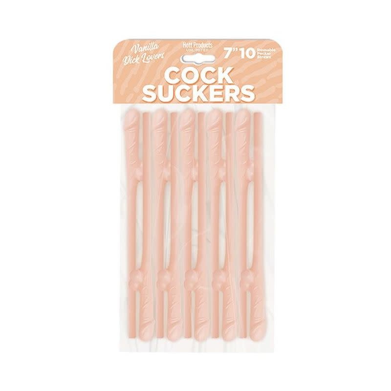 Hott Products Cock Suckers Pecker Straws: Vanilla Lovers (Pack of 10)