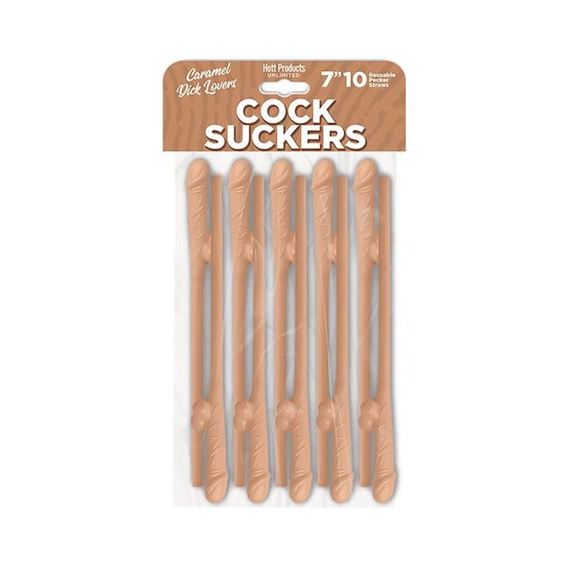 Hott Products Cock Suckers Pecker Straws: Caramel Lovers (Pack of 10)