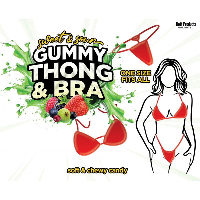 Hott Products Sweet & Sour Gummy Thong & Bra