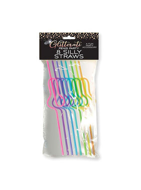 Little Genie Glitterati Silly Penis Straws (Set of 8)