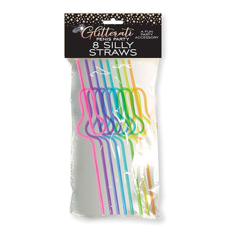 Little Genie Glitterati Silly Penis Straws (Set of 8)