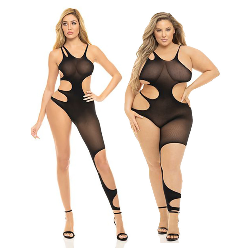 Pink Lipstick Show You How Cut Out Bodystocking