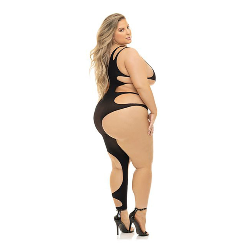 Pink Lipstick Show You How Cut Out Bodystocking