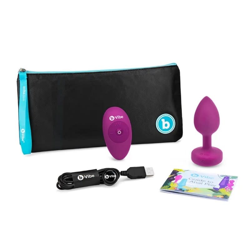 b-Vibe b-Vibe Vibrating Jewel Plug S/M (Fuchsia)