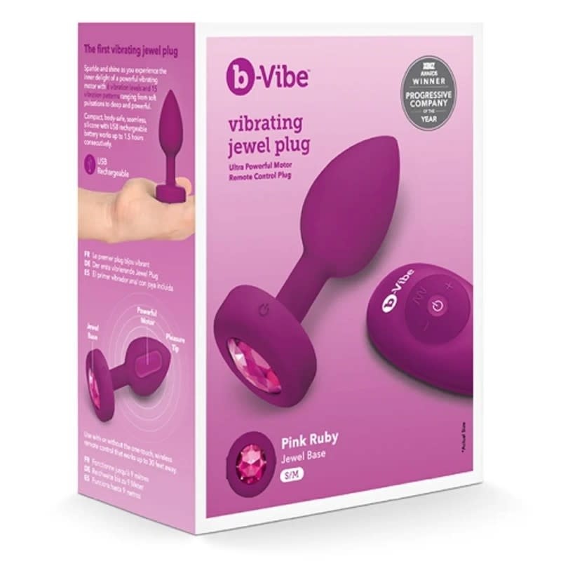 b-Vibe b-Vibe Vibrating Jewel Plug S/M (Fuchsia)