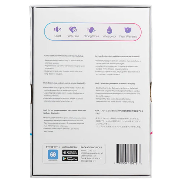 Lovense Toys Lovense: Hush 2 Bluetooth Vibrating Butt Plug