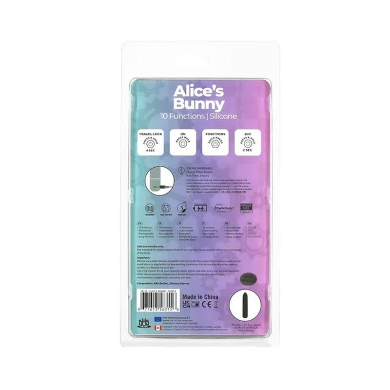 BMS Enterprises PowerBullet Alice's Bunny: Compact Dual Vibrator (Purple)